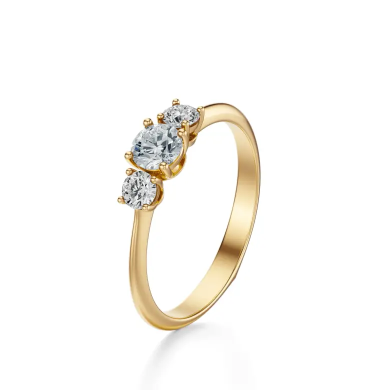 Pierścionek zaręczynowy złoty z diamentami